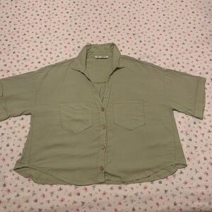 Zara Khaki Green Top